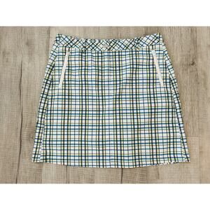 NVO by Lanctot Plaid Golf Skort Skirt Stretch Athletic Pockets Size 8